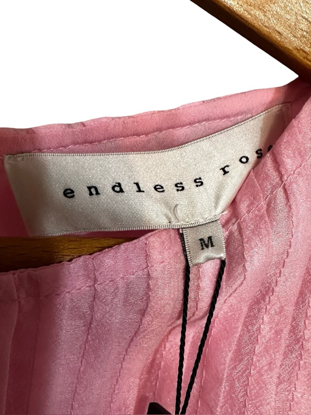 NEW Endless Rose Pink Sleeveless Midi Dress Medium Pintuck High Neck Spring - Picture 6 of 12